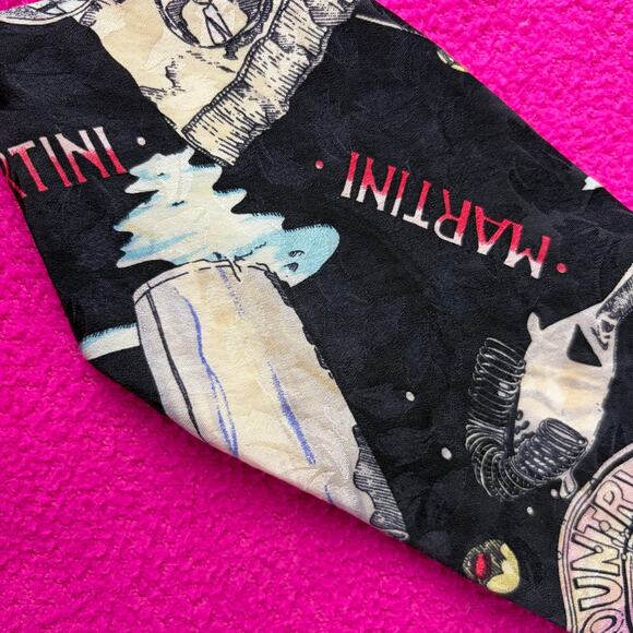 Nicole miller tie vtg - Gem Vintage 1993 Nicole Miller 100% Silk Absolut Martini novelty necktie